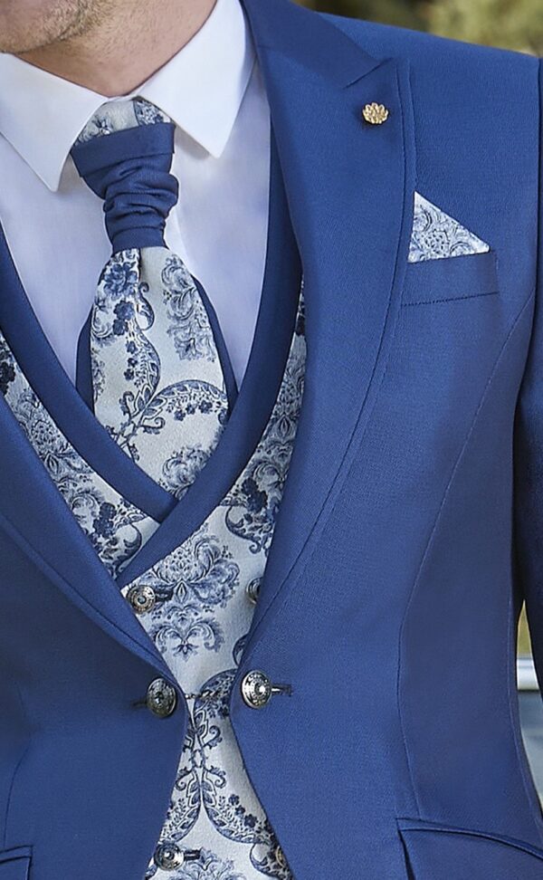 Traje completo de Novio Azul y plata 42.25.320 - Imagen 5