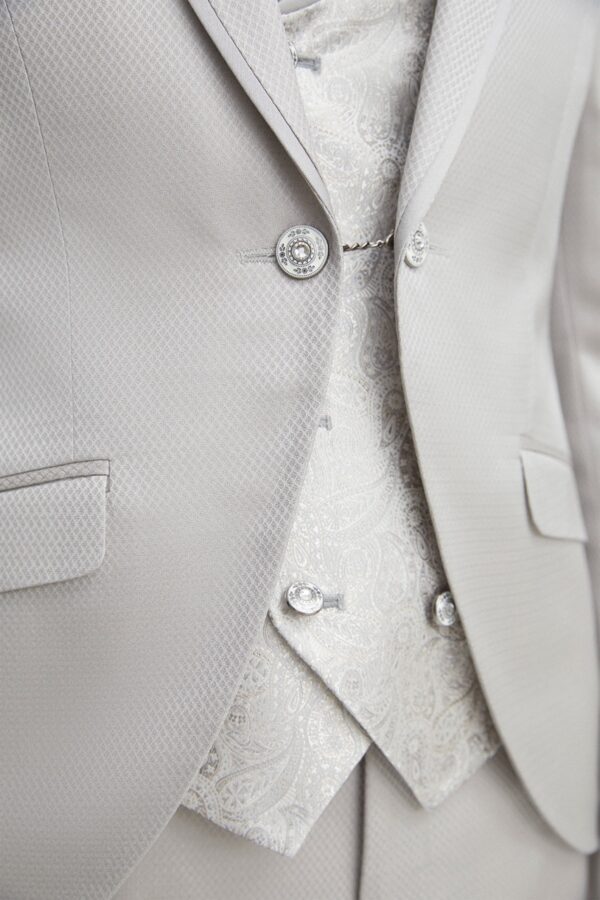 TRAJE DE NOVIO WEDDING BEIGE MICRODIBUJO ACETATO Y LANA 30.22.690 - Imagen 3